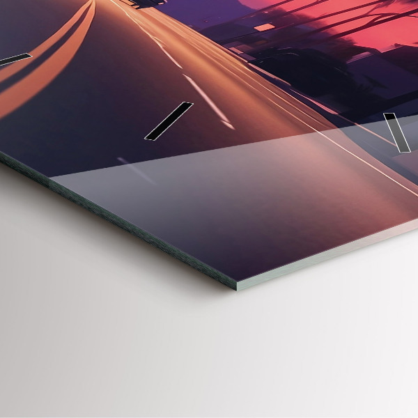 Square wall clock Sunset in LA