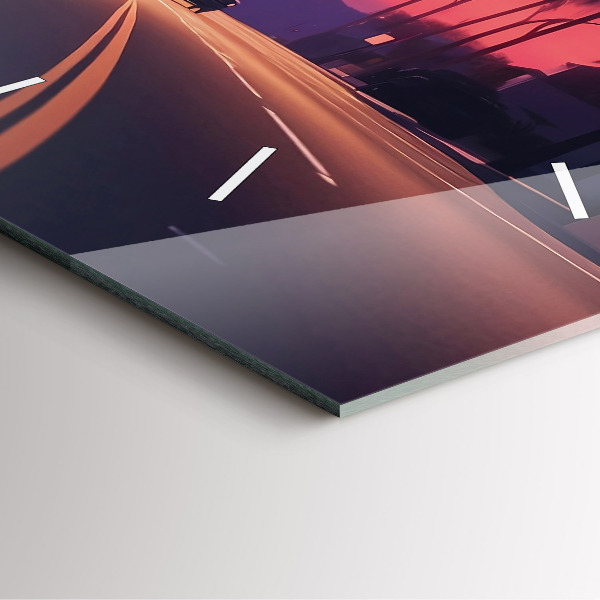 Square wall clock Sunset in LA