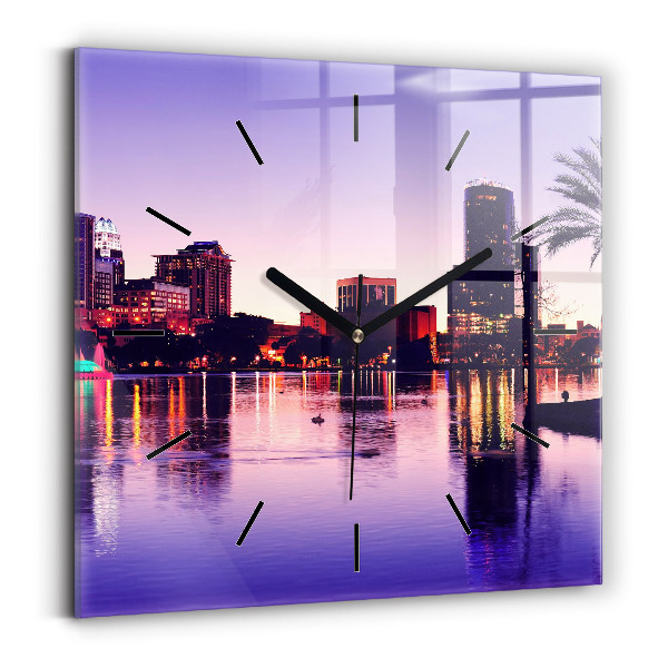 Square wall clock Orlando city skyline