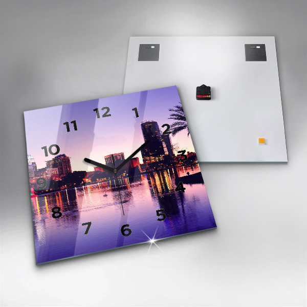 Square wall clock Orlando city skyline