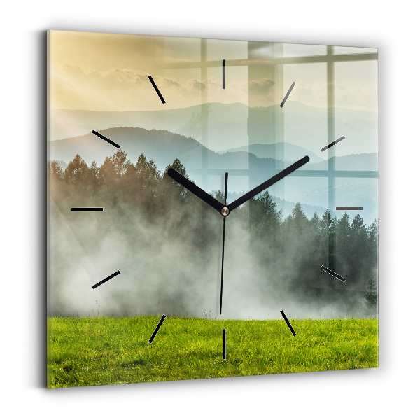 Square wall clock Mountain landscape