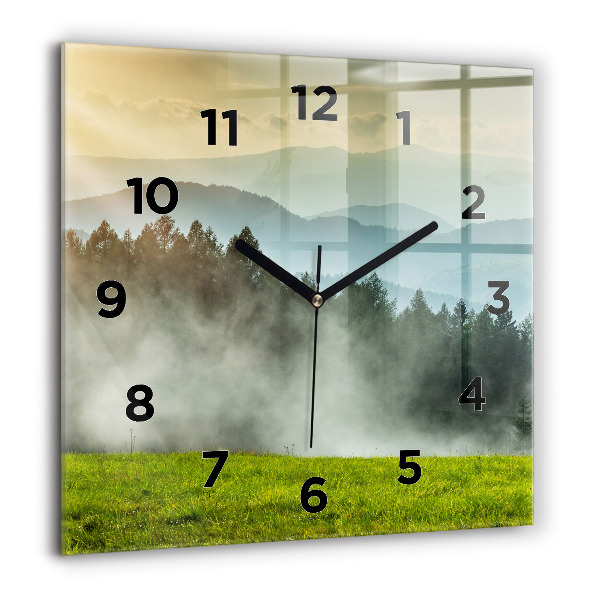 Square wall clock Mountain landscape