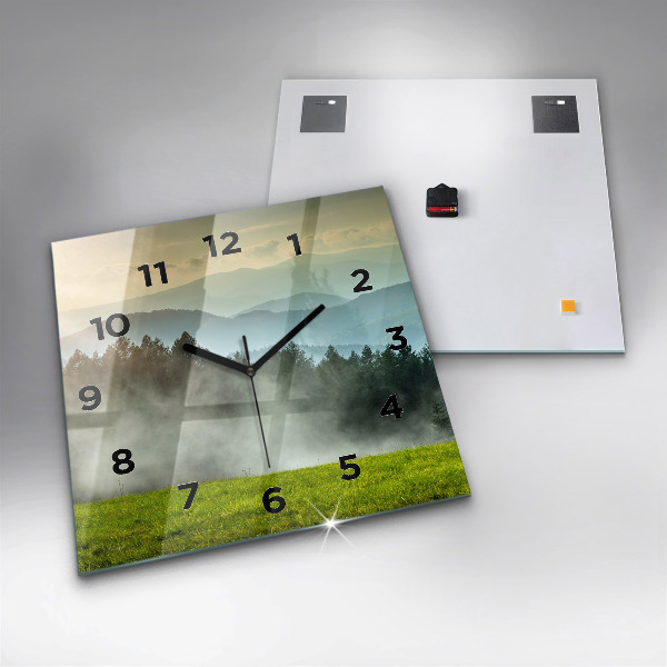 Square wall clock Mountain landscape