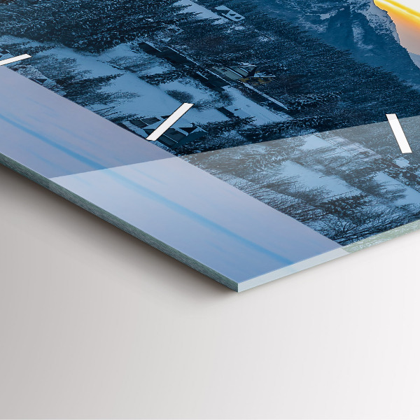 Square wall clock Mountain landscape