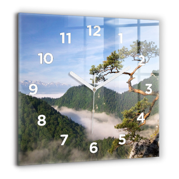 Square wall clock Sokolica Peak in the Pieniny Mountains