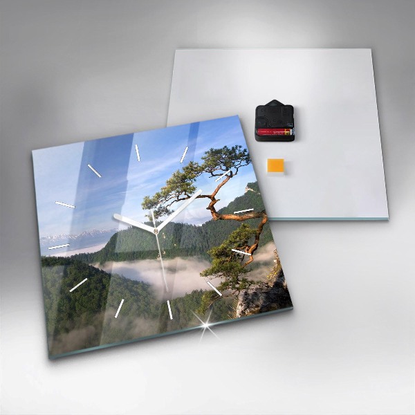 Square wall clock Sokolica Peak in the Pieniny Mountains