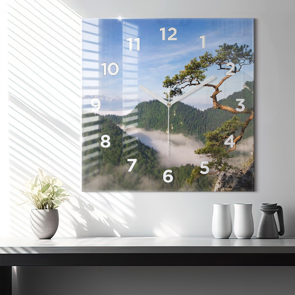 Square wall clock Sokolica Peak in the Pieniny Mountains