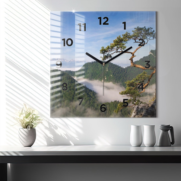 Square wall clock Sokolica Peak in the Pieniny Mountains