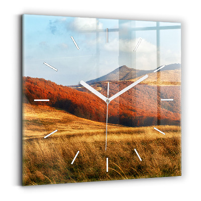 Square wall clock Mountain landscape