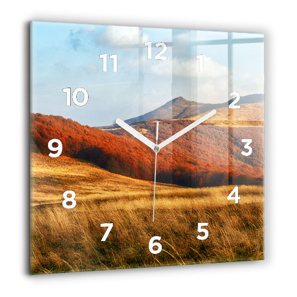 Square wall clock Mountain landscape
