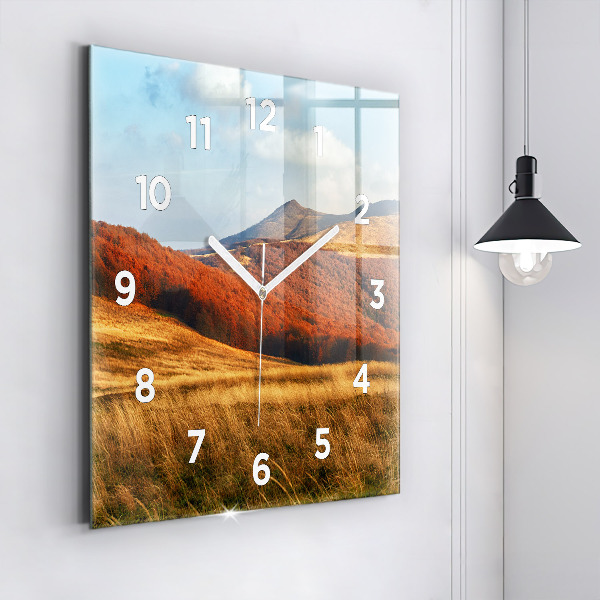 Square wall clock Mountain landscape