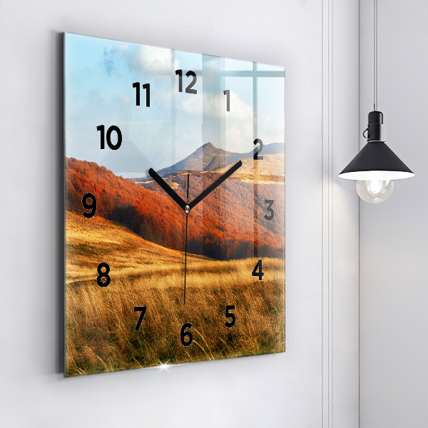 Square wall clock Mountain landscape