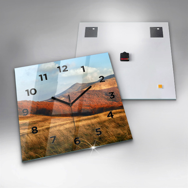 Square wall clock Mountain landscape
