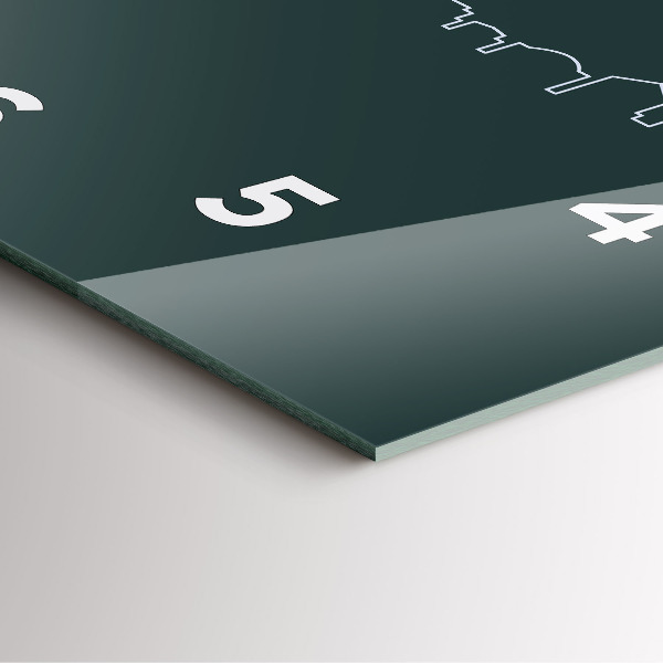 Square wall clock Line art of the city of Brno