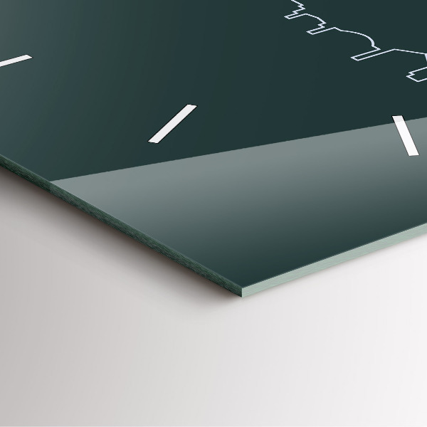 Square wall clock Line art of the city of Brno