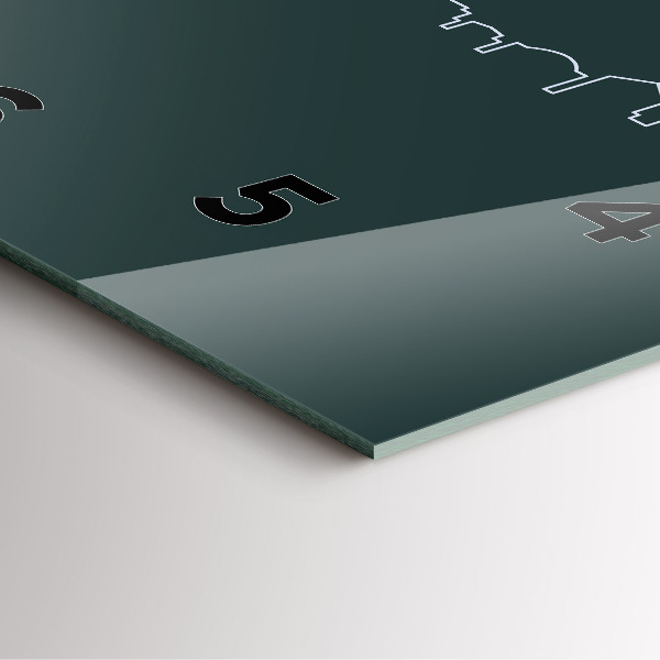 Square wall clock Line art of the city of Brno