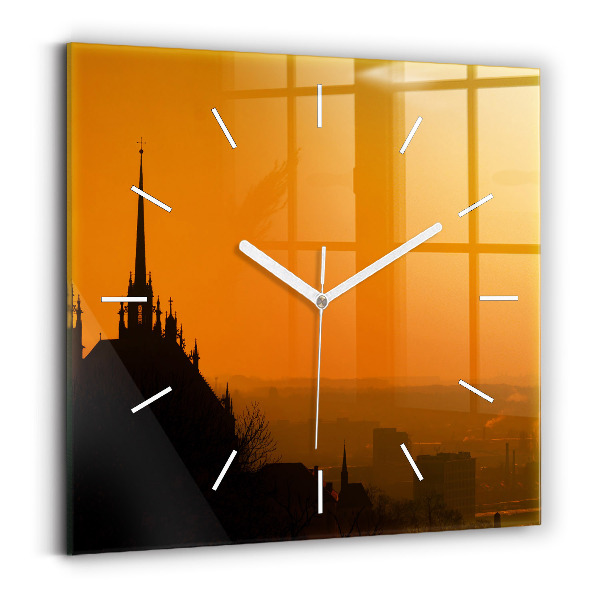 Square wall clock View of the Brno Cathedral