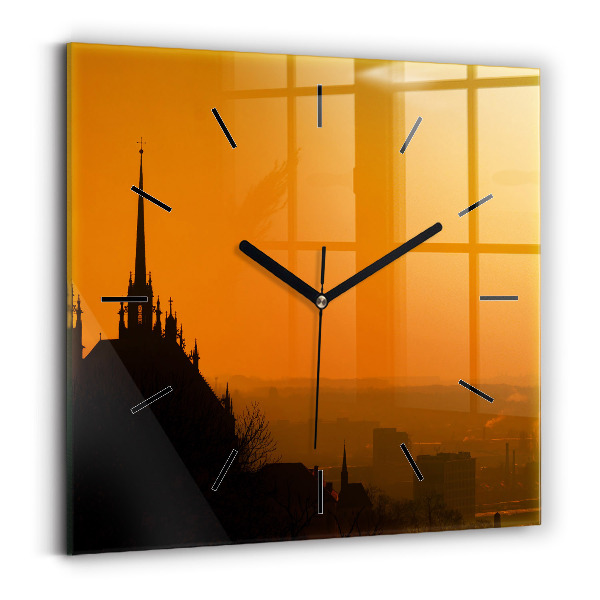 Square wall clock View of the Brno Cathedral
