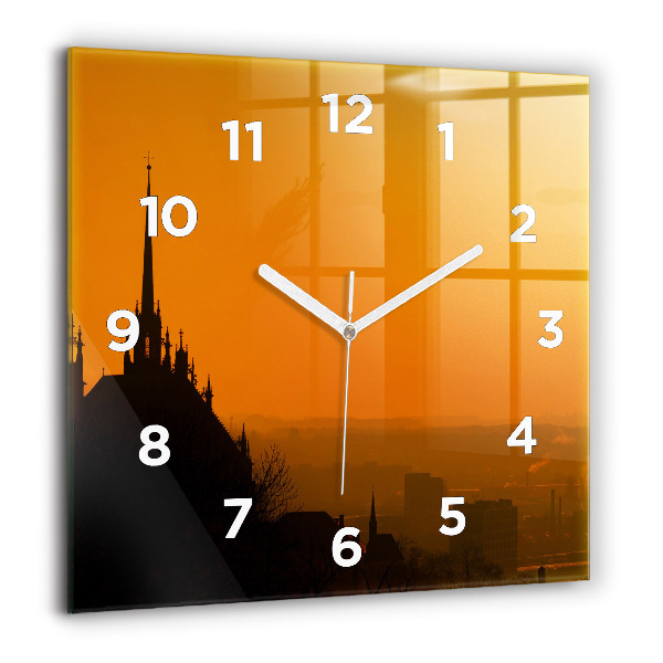 Square wall clock View of the Brno Cathedral