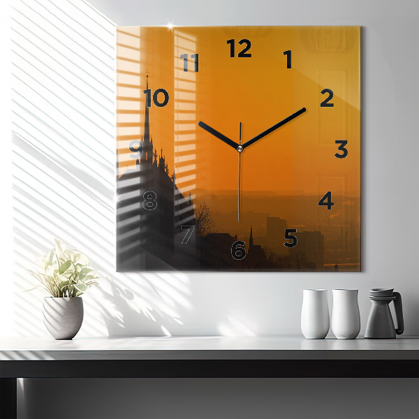 Square wall clock View of the Brno Cathedral