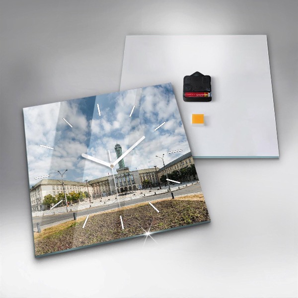 Square wall clock Panorama of the city of Ostrava
