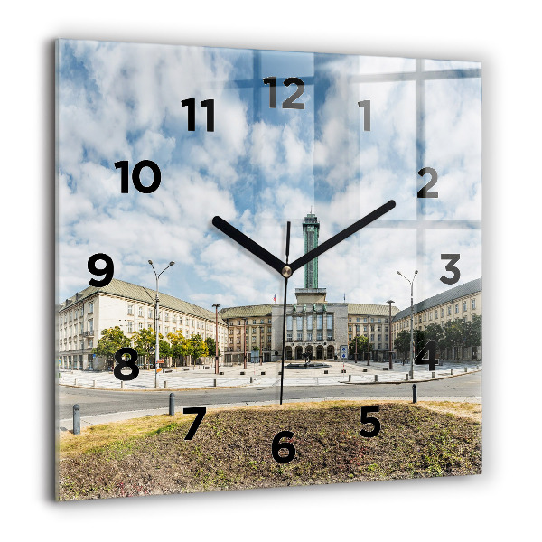 Square wall clock Panorama of the city of Ostrava