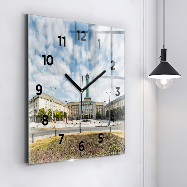 Square wall clock Panorama of the city of Ostrava