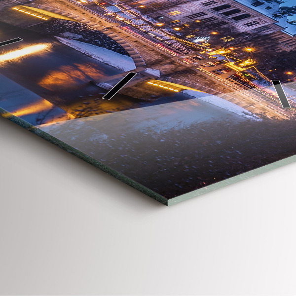 Square wall clock Panorama of the city of Pilsen