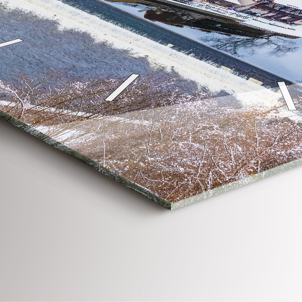 Square wall clock Panorama of the city in winter