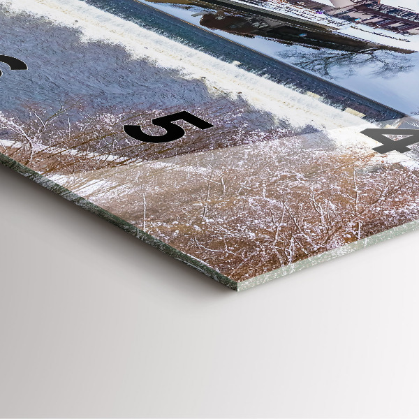 Square wall clock Panorama of the city in winter