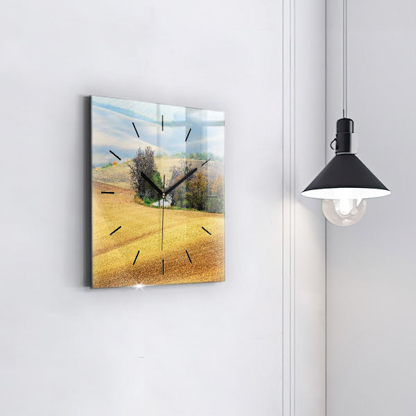 Square wall clock Moravia Rural Landscape