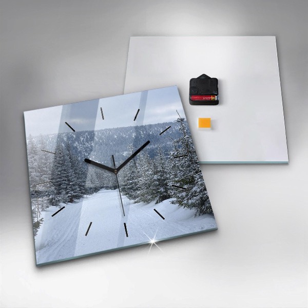 Square wall clock Czech Giant Mountains in winter
