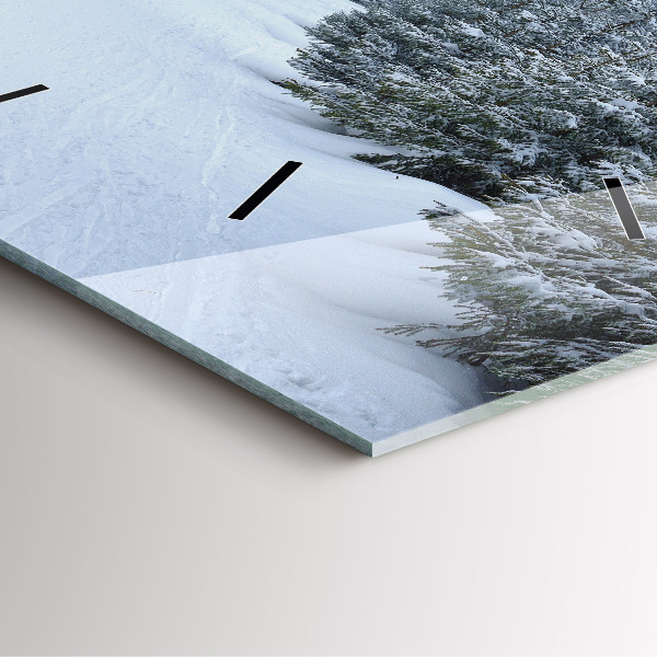 Square wall clock Czech Giant Mountains in winter