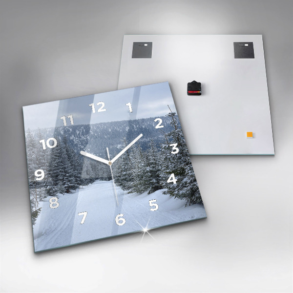 Square wall clock Czech Giant Mountains in winter