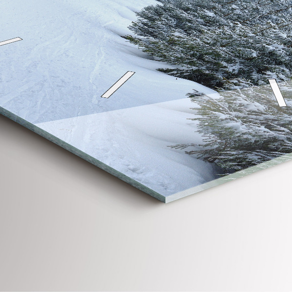 Square wall clock Czech Giant Mountains in winter