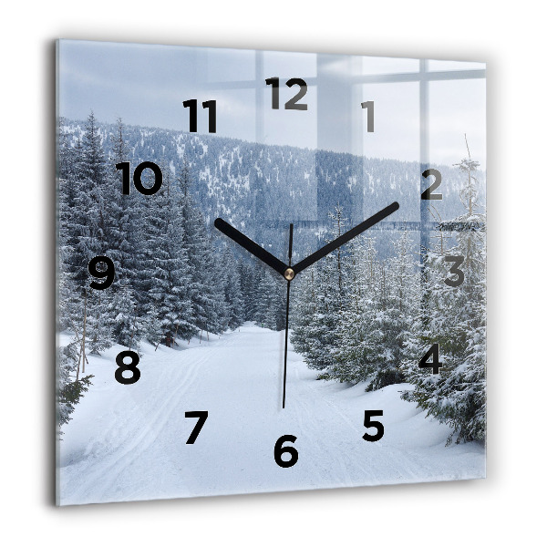 Square wall clock Czech Giant Mountains in winter