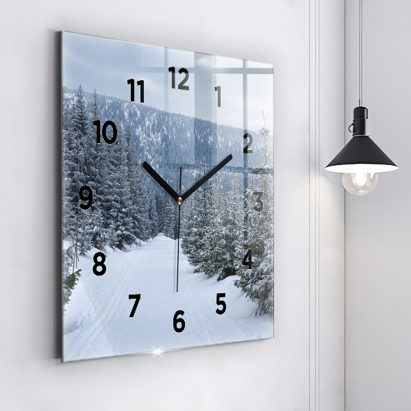 Square wall clock Czech Giant Mountains in winter