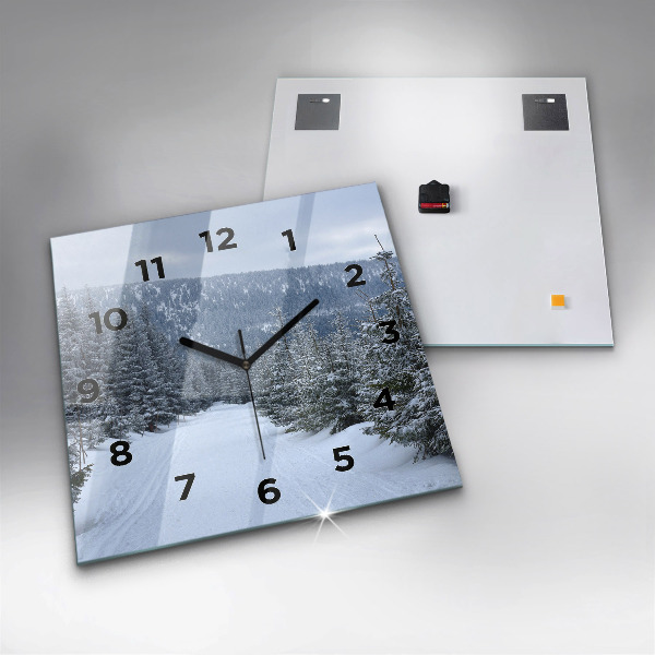 Square wall clock Czech Giant Mountains in winter