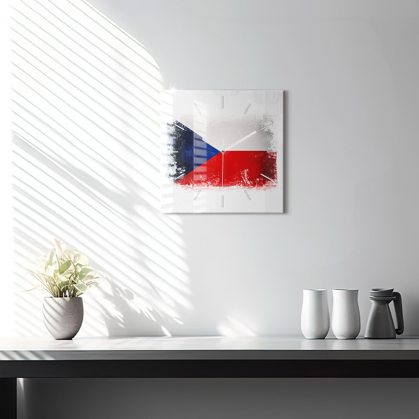 Square wall clock Czech flag