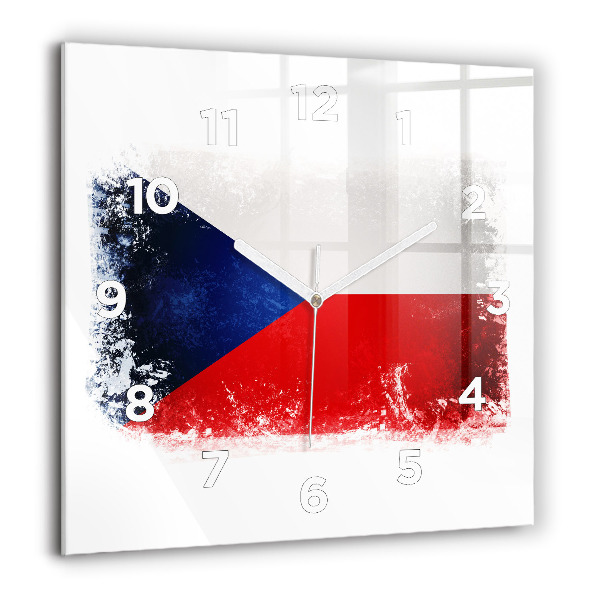 Square wall clock Czech flag