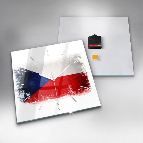 Square wall clock Czech flag