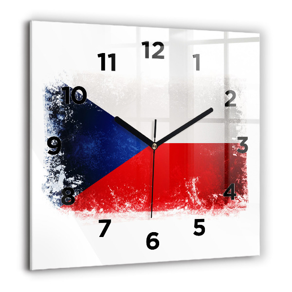 Square wall clock Czech flag
