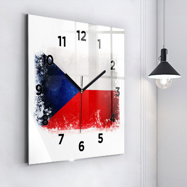 Square wall clock Czech flag
