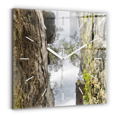 Square wall clock Rock city in the Czech Republic