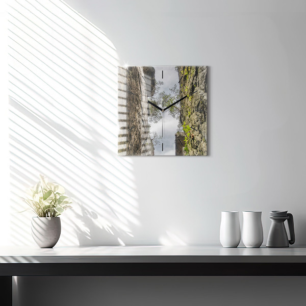 Square wall clock Rock city in the Czech Republic