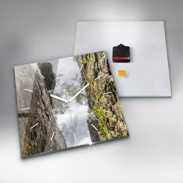 Square wall clock Rock city in the Czech Republic