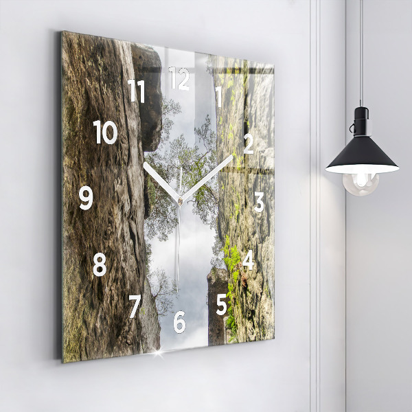 Square wall clock Rock city in the Czech Republic
