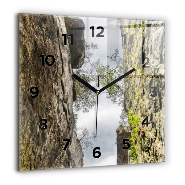 Square wall clock Rock city in the Czech Republic