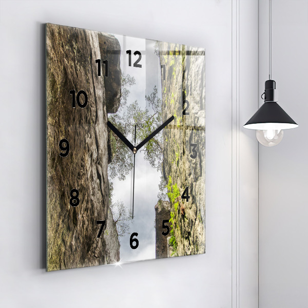 Square wall clock Rock city in the Czech Republic