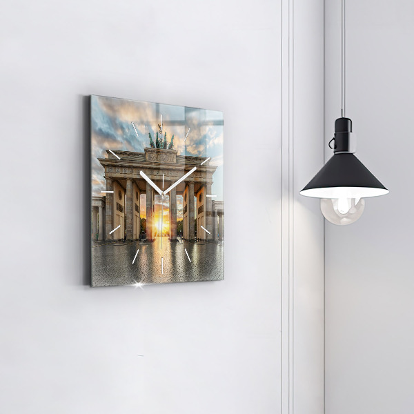 Square wall clock Brandenburg Gate in Berlin